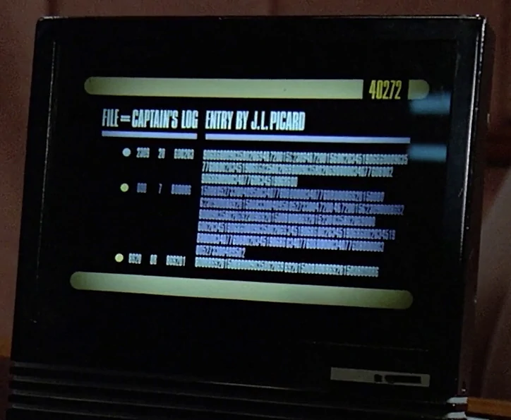 Captain's Log on Monitor from Star Trek